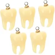 VILLFUL Teeth Jewelry Charms Set 5pcs Resin DIY Charms for Necklace Bracelet Keychain Craft Making