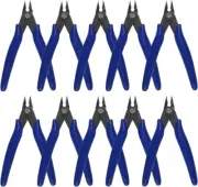 10-Pack Flush Cutters - 5" High Carbon Steel Angled Wire Snips