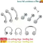 1Pair Dice Labrets Horseshoe Curved Piercing Bar Ring Stud Eyebrow Lip Ear Nose
