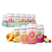 Spindrift Sparkling Water 4 Flavor Variety Pack Made with Real Squeezed Fruit...