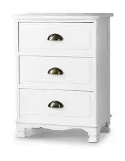[Artiss] Thyme Vintage Bedside Table 3 Drawers in White