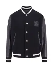 [Givenchy] Givenchy-Varsity Wool Blend Bomber With Leather Sleeves-Uomo 50