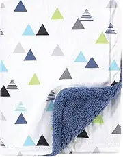 Hudson Baby Unisex Baby Plush Mink and Sherpa Blanket, Abstract, One Size
