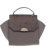 BCBGMAXAZRIA Womens Lorelei Gray Leather Satchel Handbag Medium BHFO 0589