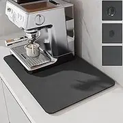 LIMNUO Coffee Mat,Coffee Maker Mat for Countertops, Absorbent Dish Drying Mat for Kitchen Counter, Under Coffee Maker Coffee Machine Coffee Pot Espresso Machine Dish Rack (Grey, 50 x 30 cm)