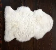 Pottery Barn Sheepskin Single-Pelt Animal Rug, 2' x 3' Gorgeous Lush Ivory Throw