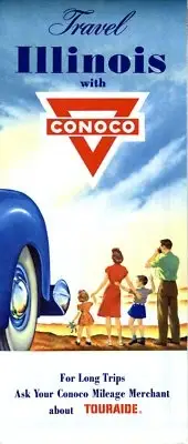 1953 Conoco Road Map: Illinois NOS