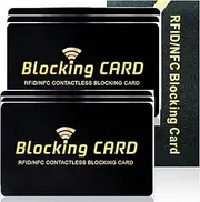 [Aigee] RFID Blocking Card,Contactless NFC Debit Credit Card Passport Protector, One Card Protects Entire Wallet/Purse for Men & Women, Smart Slim Design Perfectly Fits in Wallet/Purse (6Pack Black), Black