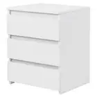 White Modern Nightstand Bedside Table with 3 Storage Drawers Bedroom Furniture