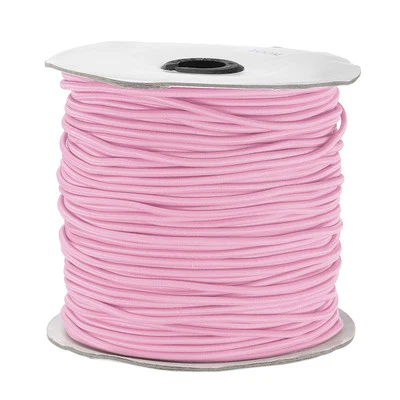 328ft(100m) 0.1"(2.5mm) Elastic String Cord Jewelry Stretchy Cord Pink