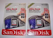 2 New SanDisk Ultra 16GB SD SDHC Flash Memory Card Class 10 40MB/s 266X 16 GB SD
