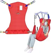 EZ Assistive Universal Full Body Patient Lift Sling, Lift Medical Sling for Bed Positioning, Transfer for Elderly, Disabled, Bedridden, 500 lbs Weight Capacity (Red-Small)
