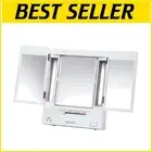 Tri-Fold Makeup Mirror with Lights & 5X Magnification – Perfect for Fine Detail