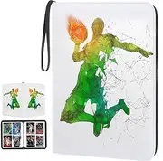 HESPLUS 4 Pocket Trading Card Binder,Basketball Card Binder,Collectible Album Display Holder,Fits 400 Cards with 50 Removable Pages,Game Cards,Sports Card,MTG and TCG,(HPEV117-BASKETBALL-400)