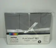 Placemat set of 8 Light Grey 4 Placemats and 4 Napkins Martex Color Solutions