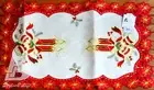 Red Christmas Table Runner, Embroidered Candles, 40x60cm (16"x24") STOCKS IN SYD