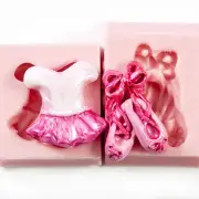 Silicone Mold Ballet Dance Set Fondant Chocolate Polymer Clay Resin Mould (236)