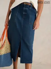White Stuff Blue Maren Denim Midi Skirt (E85789) | $136