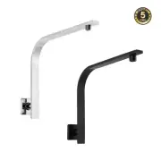 Decaura Gooseneck Shower Arm Square Shower Extension Wall Mount Chrome / Black