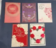 5 Assorted Greeting Cards Hallmark Valentine's Day Fancy Cards