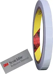 3M 680E Scotchlite Reflective Tape Film Reflective Tape Safety Warning Waterproof Strong Reflection Self-Adhesive Motorcycle Rear Bicycle Trailer Sticker (Silver_30 mm x 10 m)