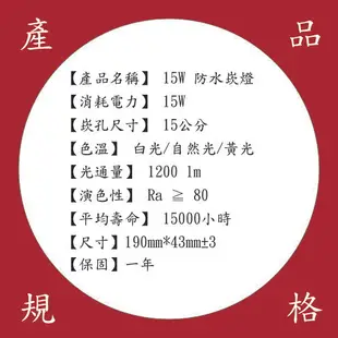 亮博士 15公分防水崁燈 LED崁燈 崁燈 15cm 15w崁燈 防水崁燈 白光 黃光 自然光 IP65防水 陽台燈 室內燈