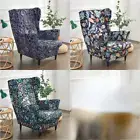 Bohemia Wing Chair Cover Stretch Armchair Sofa Slipcovers Seat Footstool Cover