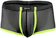 [TiaoBug] Mens Lingerie Mesh Bulge Pouch Boxer Briefs Shorts Underwear Underpants