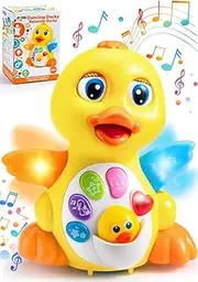 JOYIN Baby Toys Duck, Infant Dancing Crawling Musical Toys 18+ Months, Tummy Time Light Up Learning Duck with Music & Lights, Baby Easter Basket Stuffers Gifts