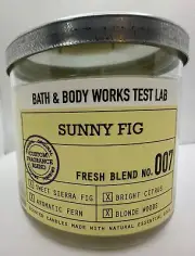 Bath & Body Works Sunny Fig Test Lab 3 Wick 14.5 Oz Candle