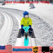 Snow Racer Sled Ski Sled Slider Board W/ Flexible Steering Wheel For 3-15 Kids