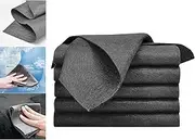 5 Pcs Thickened Magic Cleaning Cloth, Microfiber Magic Streak Free Miracle Cleaning Cloth, All-Purpose Microfiber Towels for Cars, Kitchens, Glass, Windows Cleaning，Can be reused (20 x30 cm Black)