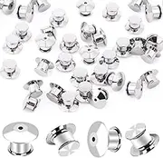 DECYOOL 60PCS Metal Locking Pin Backs, Pin Keepers Clasp Pin Backs Locking Buckles for Brooch DIY Crafts Badges Enamel Lapel Needles Pin Lock