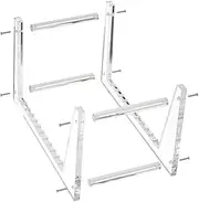 TEHAUX Vinyl Record Holder Transparent Magazine Rack for Desk Stylish CD Storage Stand Durable Break Resistant for Offices and Living Rooms Organizes Albums Efficiently