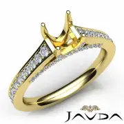 Asscher Pave Setting Semi Mount Diamond Engagement Ring 14k Yellow Gold 0.75Ctw