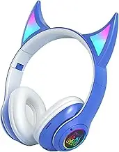 Wireless Music Headphones | Cat Ear Cordless Headset | Lightweight Over-Ear Audio | Colorful Led Light Headphones | Student Headset for Games | Stylish Wireless Earphones for