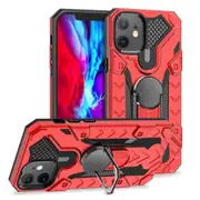 For iPhone 13 mini Case Tough Protective Cover Magnetic Ring Holder Red