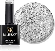 BLUESKY Gel Nail Polish 80573 [Silver Glitter Explosion] Soak Off LED UV Light - Chip Resistant & 21-Day Wear 10ml