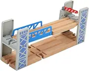 Homoyoyo 1Set Wooden Raised Bridge and Tracks DIY Track for Durable Model for Creative Play Quality Wooden Train Accessories for Railway Expansions