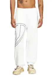 [Diesel] Diesel - Track pants with mega oval D - Pants - Man - White S White