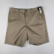 Nordstrom Shorts Mens 38 Tan Brown 9" Wrinkle Free Smartcare Chino NWT NEW