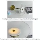 (Simple Metal Table Lamp - Stripe) Metal Crystal Round Table Lamp RM