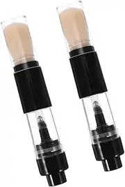 FOMIYES 2pcs Refillable Powder Brush Reusable Travel Spray Applicator Brush with Refillable Loose Powder Bottle Jar Retractable Pressed Powder Brush for Tint Blush Makeup