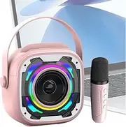 Karaoke Speaker | Portable Microphone and Speaker | Handheld Singing Devices with Handle and RGB Lights, Music Amplifier for Home, Performance