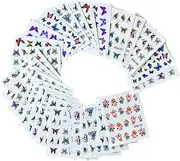 Labymos Set of 30pcs Nail Sticker with erflies Patterns Assorted Color for Nail Art Decoration DIY Decals Mani Set Women & Kids Nail Beauty