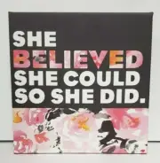 Hallmark She Believed She Could Canvas Quote Sign