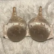 Soma 44G Bra Tan Vanishing Back Full Coverage Lace Underwire NEW