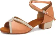 Low Cuban Heel Ballroom Dance Shoes Women Salsa Latin Dancing Practice Shoes...