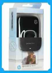 HP Sprocket 2-in-1 5MP Instant Camera+Compact Bluetooth Photo Printer BLACK