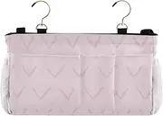 Amooorous Bedside Organizer Caddy Bedside Storage Bag Hanging Organizer for Home, College, Dorm, Bunk/Hospital Bed, Crib Bed Rails Abstract Peach Lines